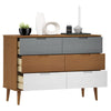 Kommode MOLDE brun 113x40x80 cm heltre furu