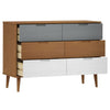 Kommode MOLDE brun 113x40x80 cm heltre furu