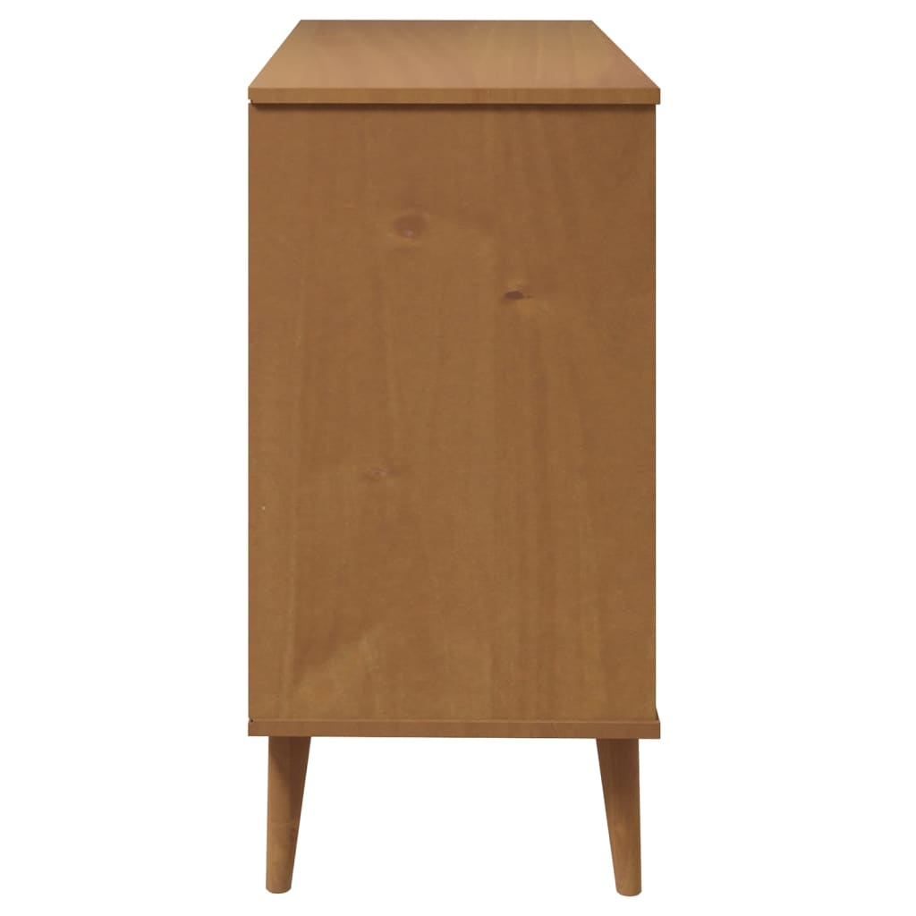Kommode MOLDE brun 113x40x80 cm heltre furu