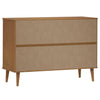 Kommode MOLDE brun 113x40x80 cm heltre furu