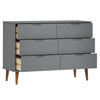 Kommode MOLDE grå 113x40x80 cm heltre furu