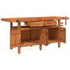Arbeidsbenk skuffer og skrustikker 192x62x83 cm heltre akasie