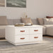 Salongbord hvit 80x80x45 cm heltre furu