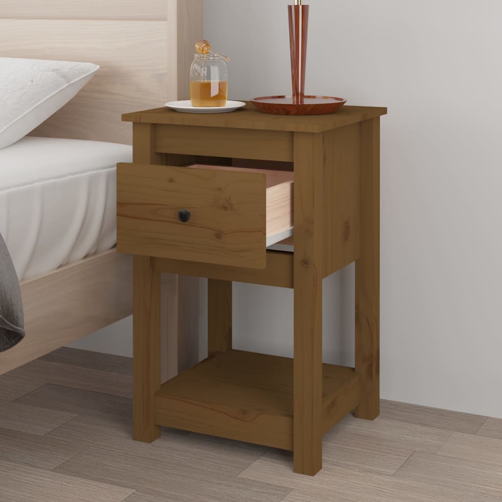 Nattbord honningbrun 40x35x61,5 cm heltre furu