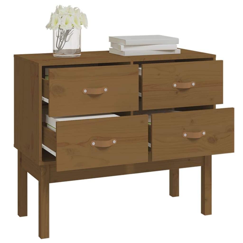 Konsollskap honningbrun 90x40x78 cm heltre furu