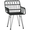 Hagestoler med armlener 2 stk svart 56x64x80 cm PE rotting