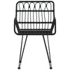 Hagestoler med armlener 2 stk svart 56x64x80 cm PE rotting