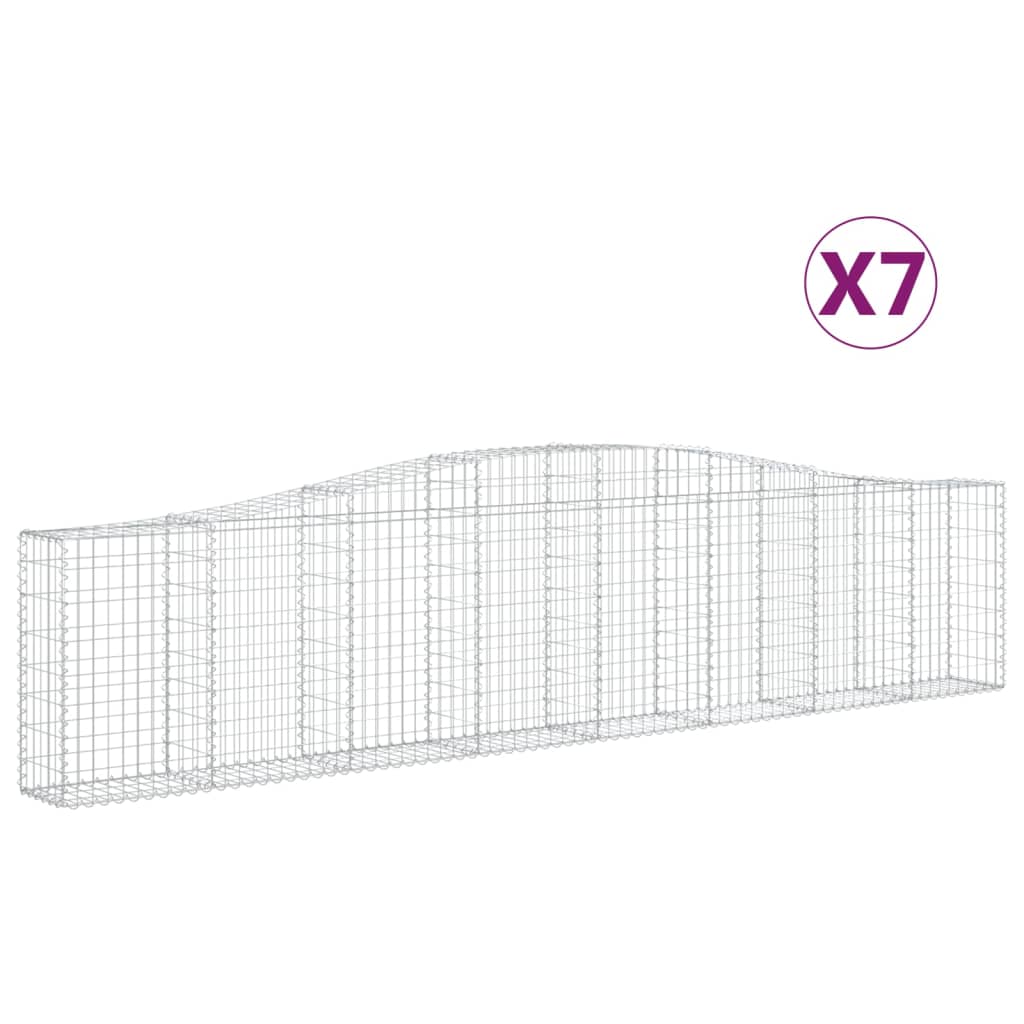 Gabionkurver buede 7 stk 400x30x80/100 cm galvanisert jern