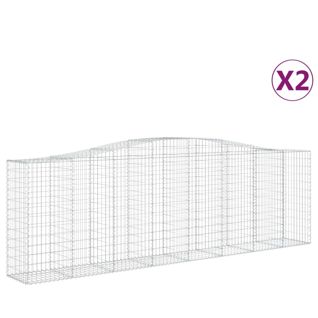 Gabionkurver buede 2 stk 400x50x120/140 cm galvanisert jern