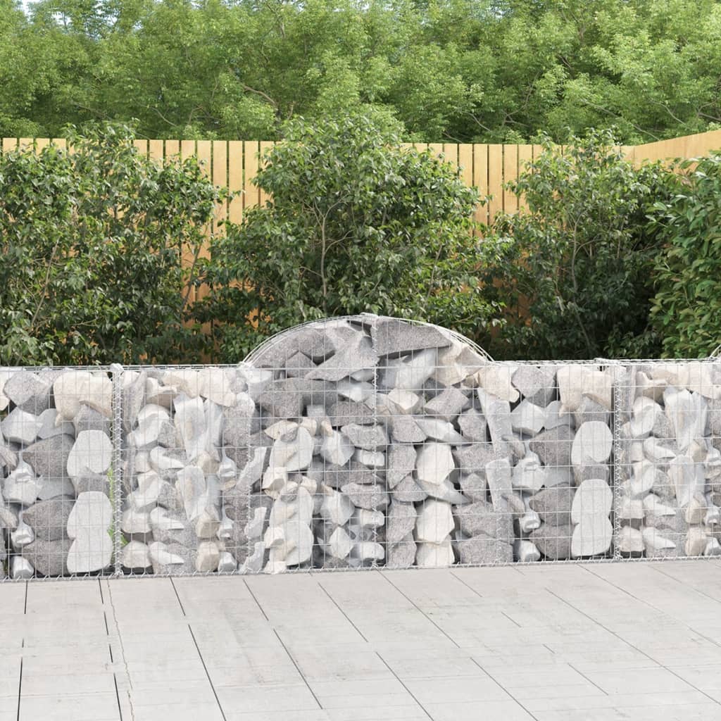 Gabionkurver buede 3 stk 200x30x80/100 cm galvanisert jern
