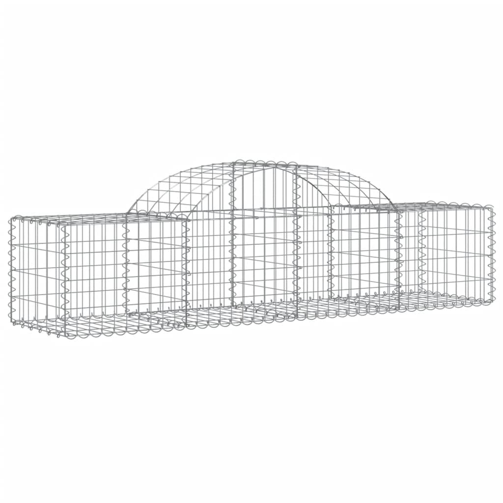 Gabionkurver buede 5 stk 200x50x40/60 cm galvanisert jern