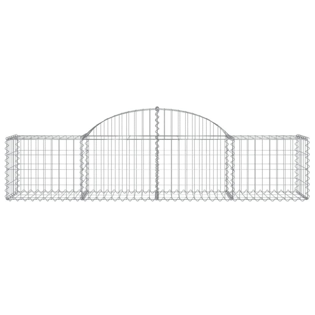 Gabionkurver buede 9 stk 200x50x40/60 cm galvanisert jern