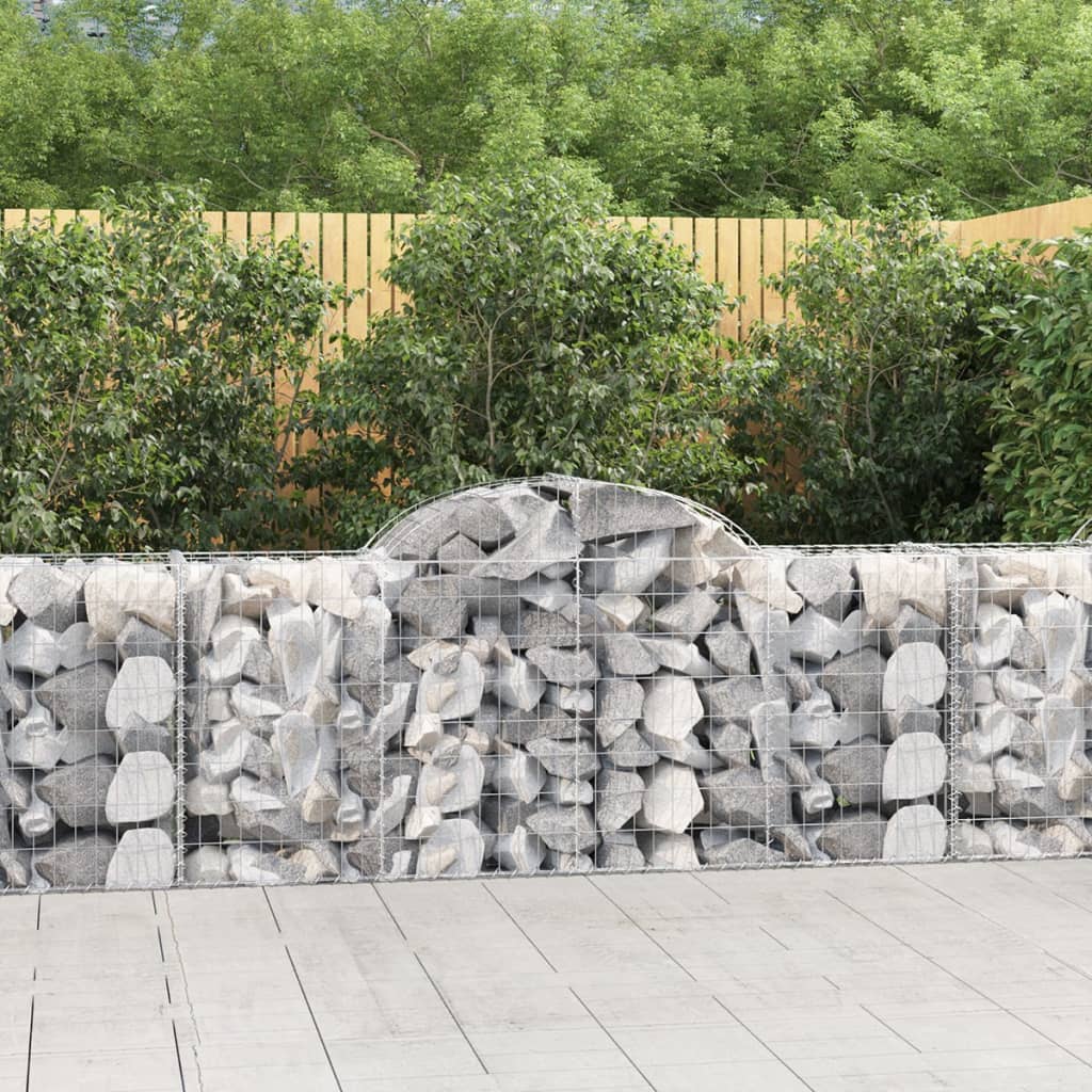 Gabionkurver buede 2 stk 200x50x80/100 cm galvanisert jern