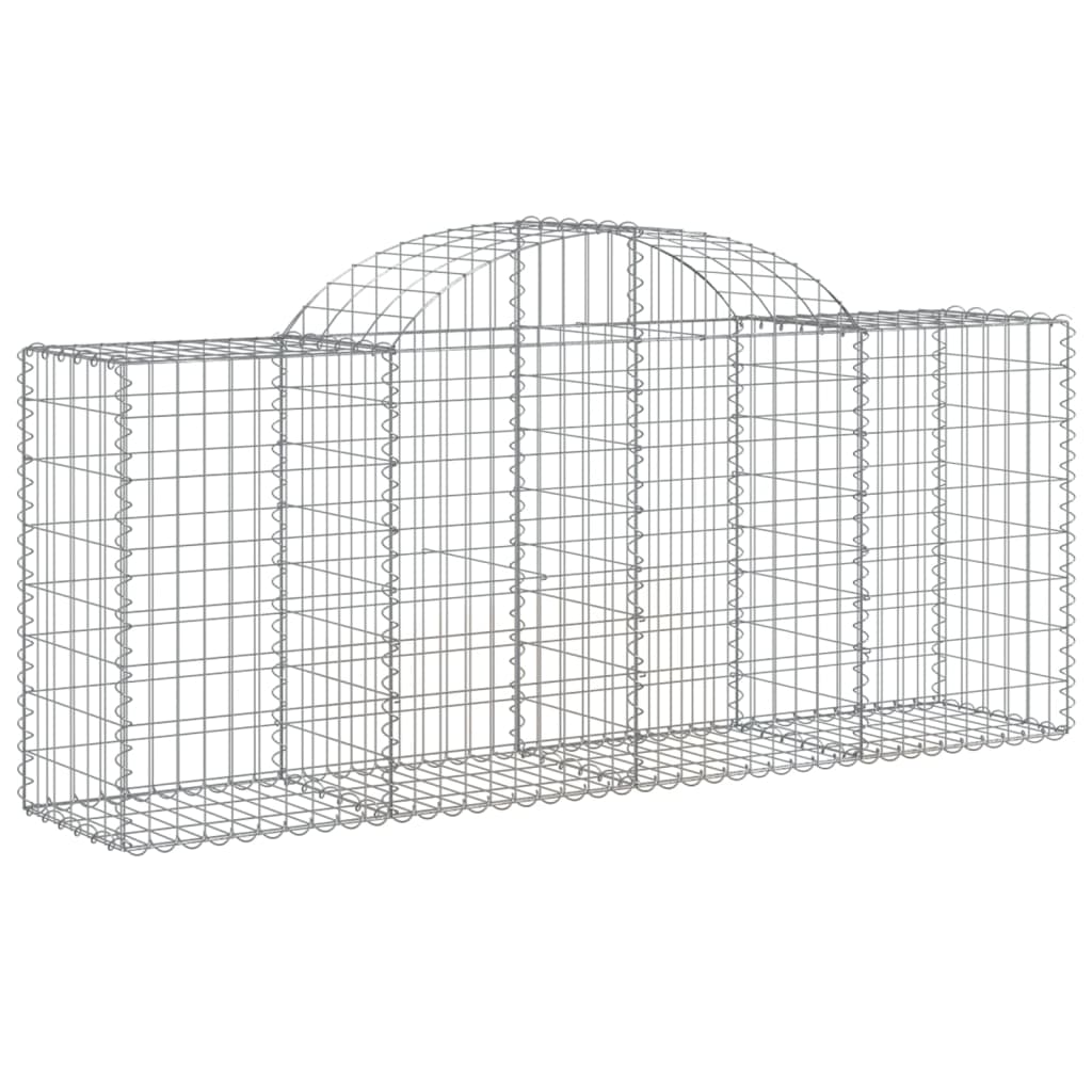 Gabionkurver buede 9 stk 200x50x80/100 cm galvanisert jern