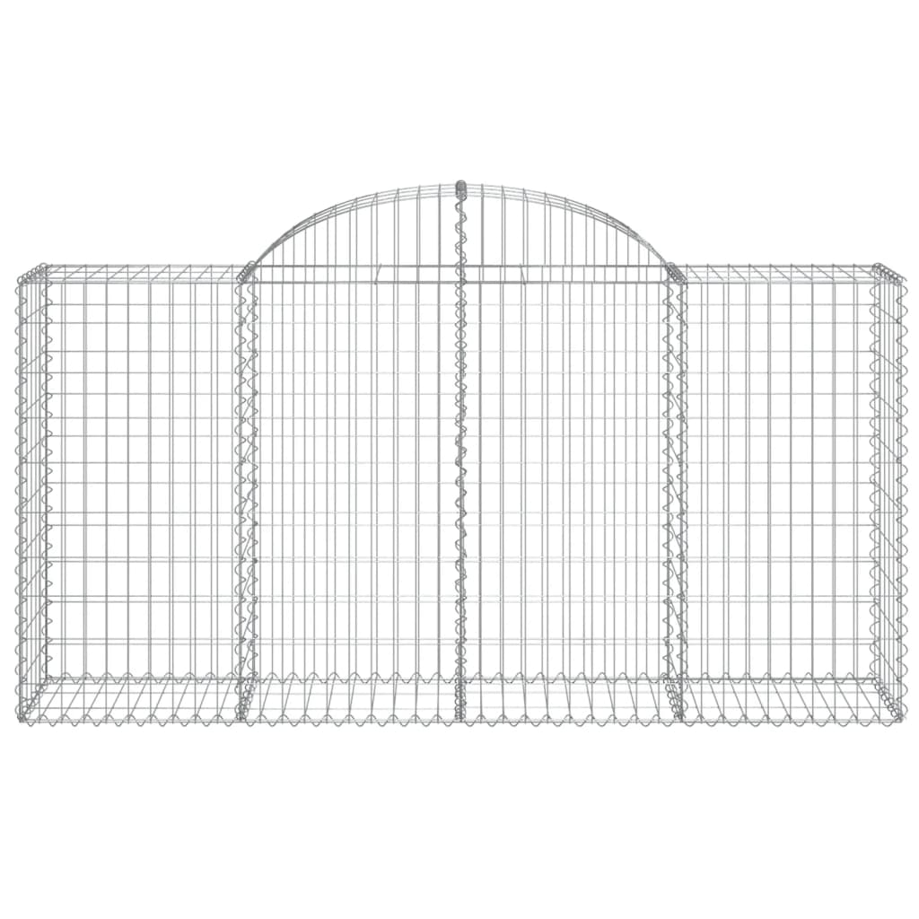 Gabionkurver buede 4 stk 200x50x100/120 cm galvanisert jern