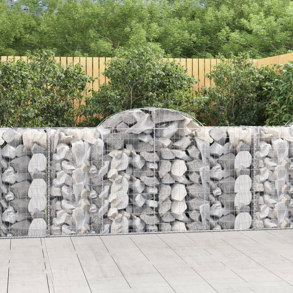 Gabionkurver buede 7 stk 200x50x100/120 cm galvanisert jern