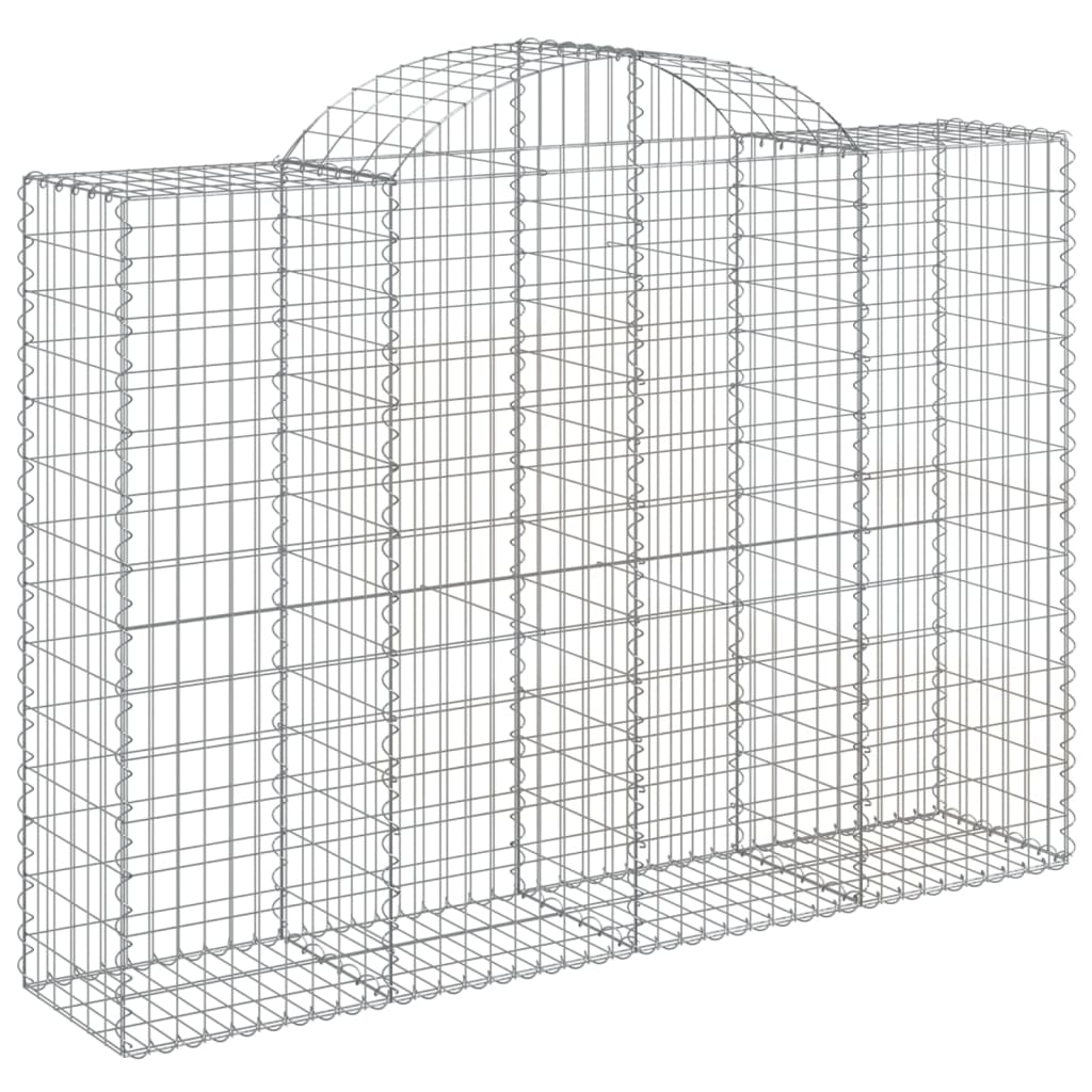 Gabionkurver buede 10 stk 200x50x140/160 cm galvanisert jern