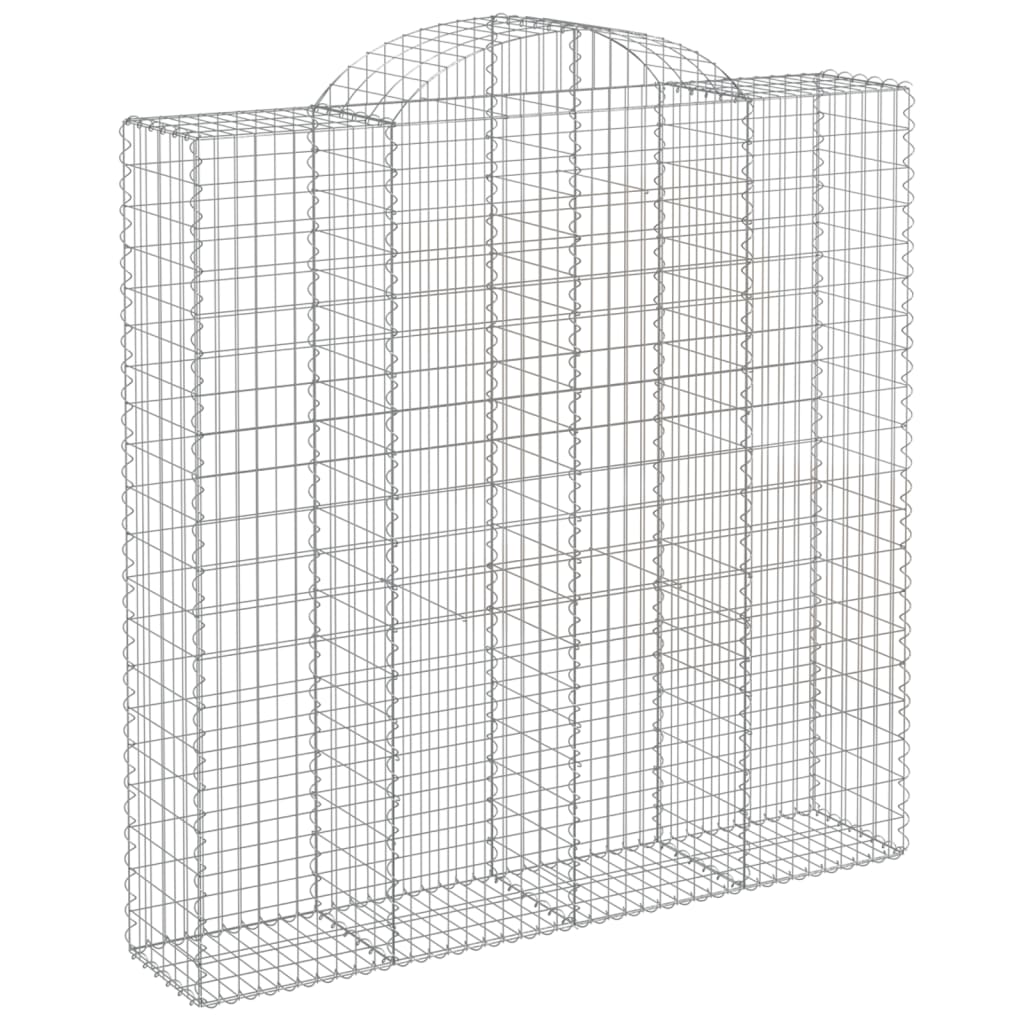 Gabionkurver buede 2 stk 200x50x200/220 cm galvanisert jern