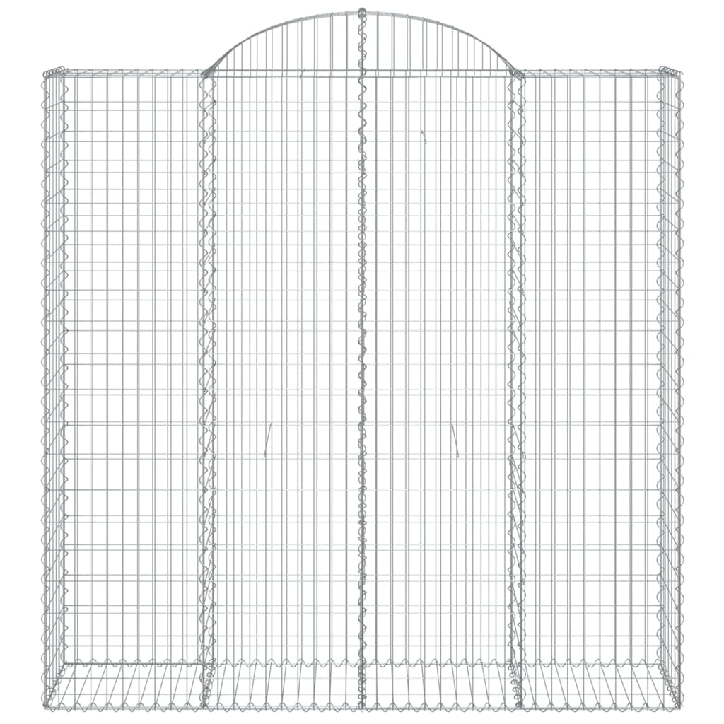 Gabionkurver buede 2 stk 200x50x200/220 cm galvanisert jern