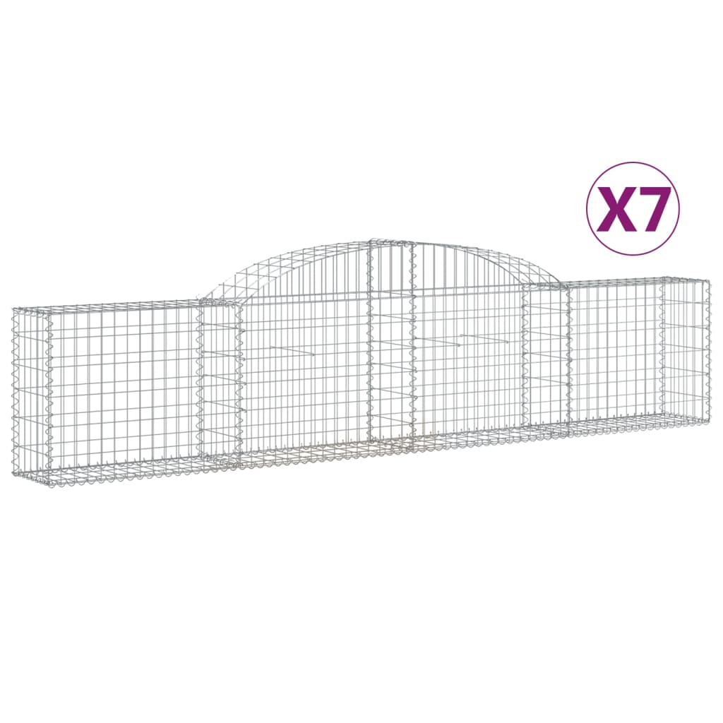 Gabionkurver buede 7 stk 300x30x60/80 cm galvanisert jern