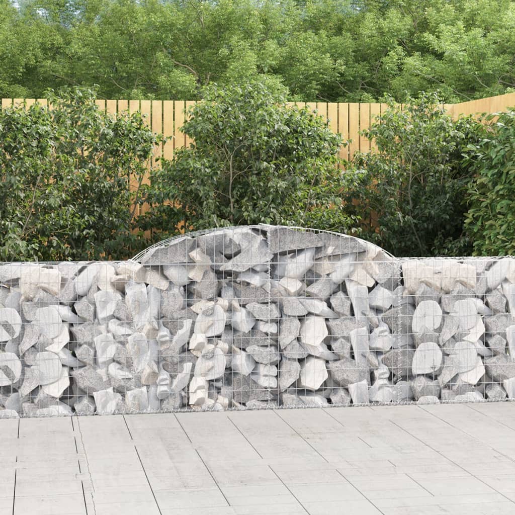 Gabionkurver buede 7 stk 300x30x80/100 cm galvanisert jern
