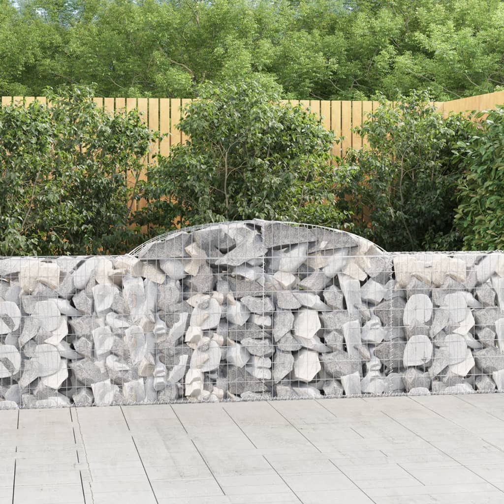 Gabionkurver buede 10 stk 300x30x80/100 cm galvanisert jern