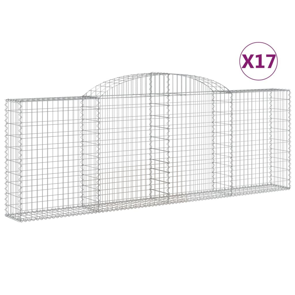 Gabionkurver buede 17 stk 300x30x100/120 cm galvanisert jern