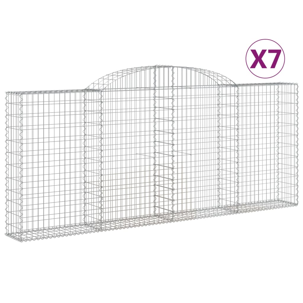 Gabionkurver buede 7 stk 300x30x120/140 cm galvanisert jern