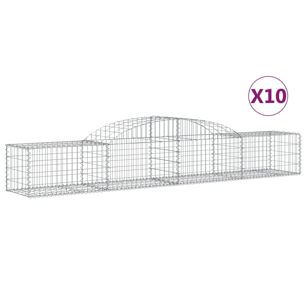 Gabionkurver buede 10 stk 300x50x40/60 cm galvanisert jern
