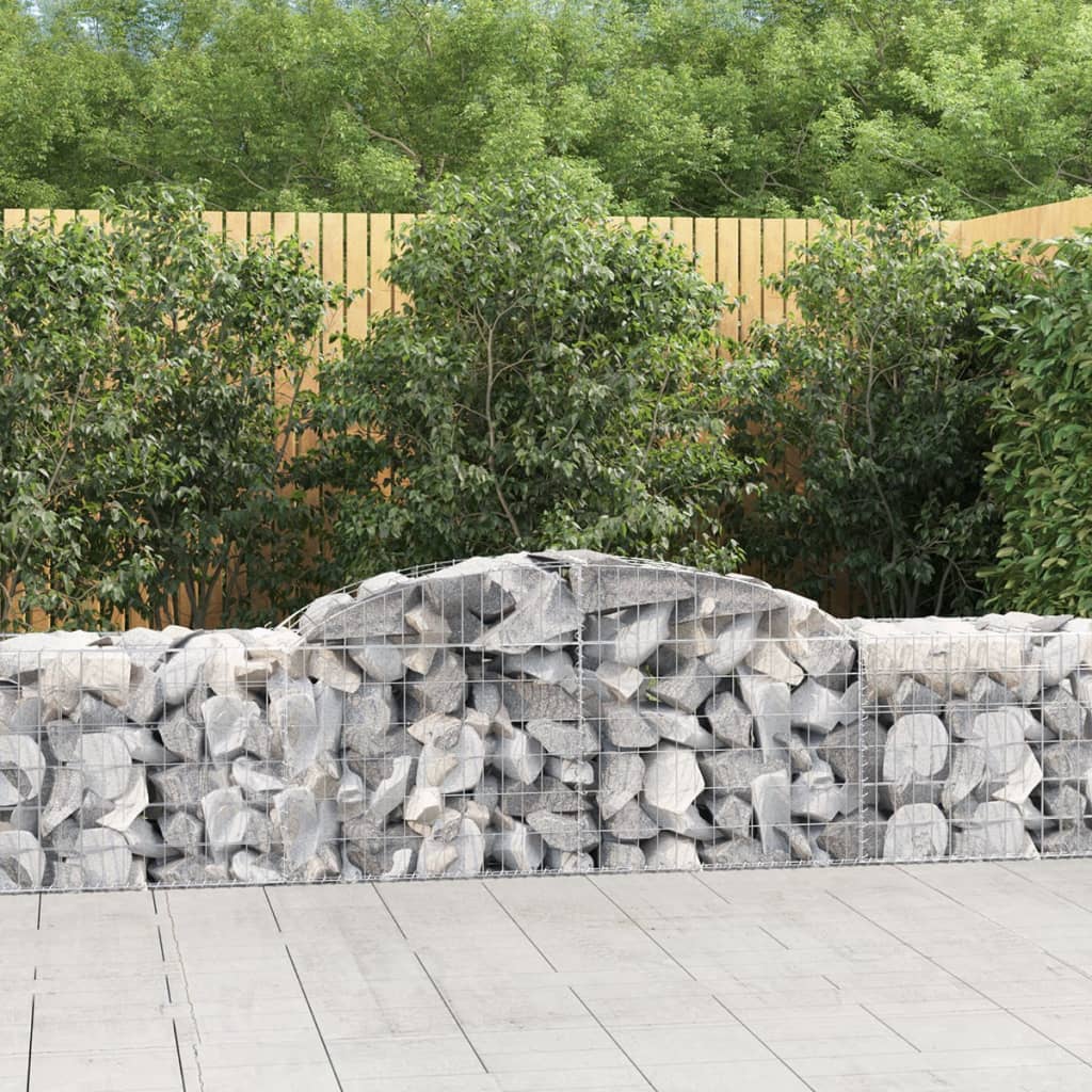 Gabionkurver buede 10 stk 300x50x60/80 cm galvanisert jern