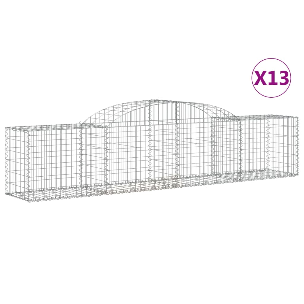 Gabionkurver buede 13 stk 300x50x60/80 cm galvanisert jern