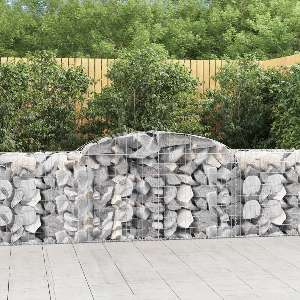 Gabionkurver buede 4 stk 300x50x80/100 cm galvanisert jern