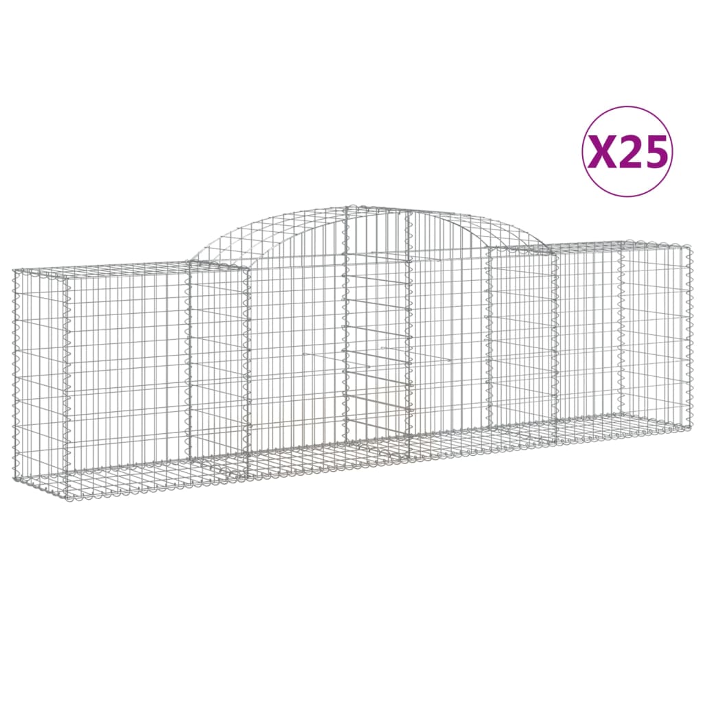Gabionkurver buede 25 stk 300x50x80/100 cm galvanisert jern
