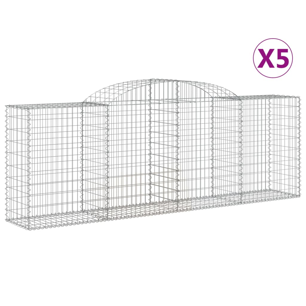 Gabionkurver buede 5 stk 300x50x100/120 cm galvanisert jern