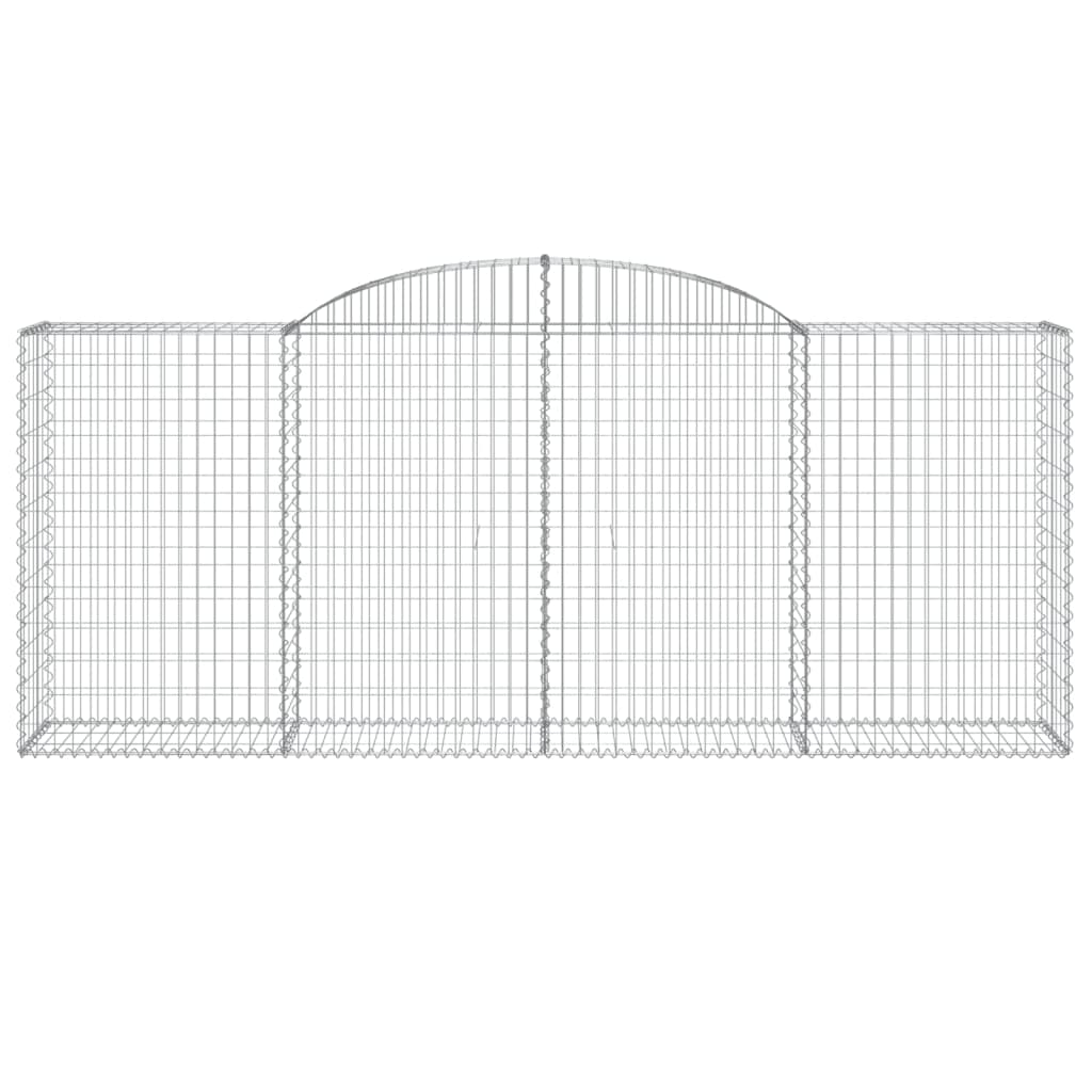 Gabionkurver buede 4 stk 300x50x120/140 cm galvanisert jern