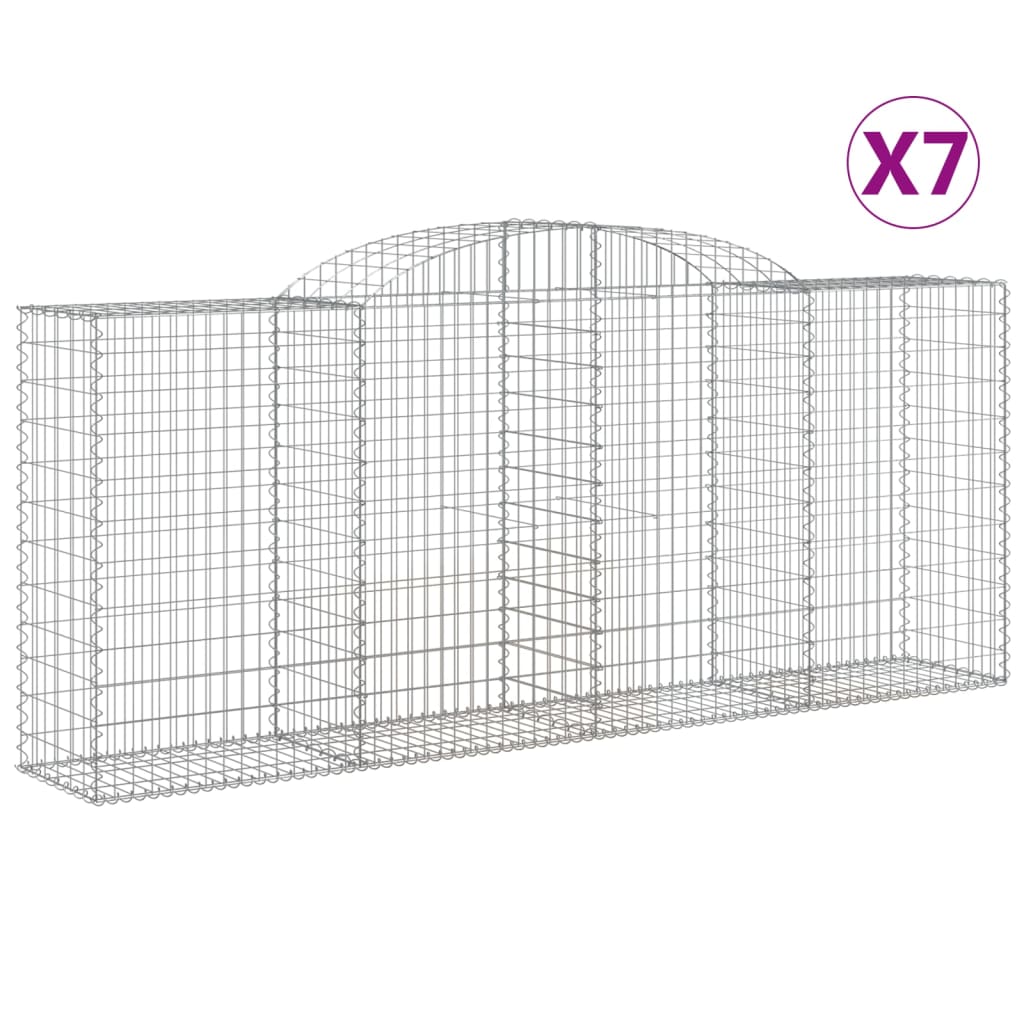Gabionkurver buede 7 stk 300x50x120/140 cm galvanisert jern