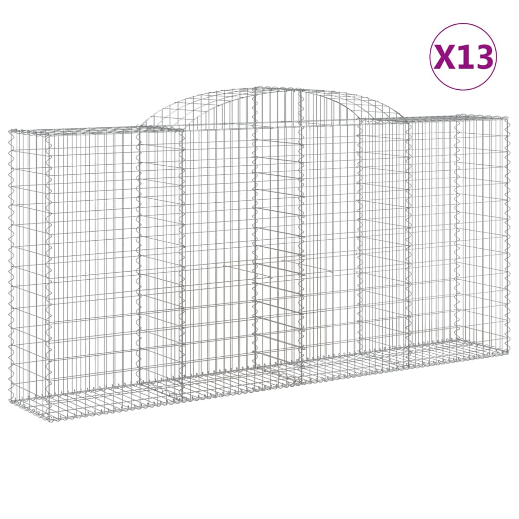 Gabionkurver buede 13 stk 300x50x140/160 cm galvanisert jern