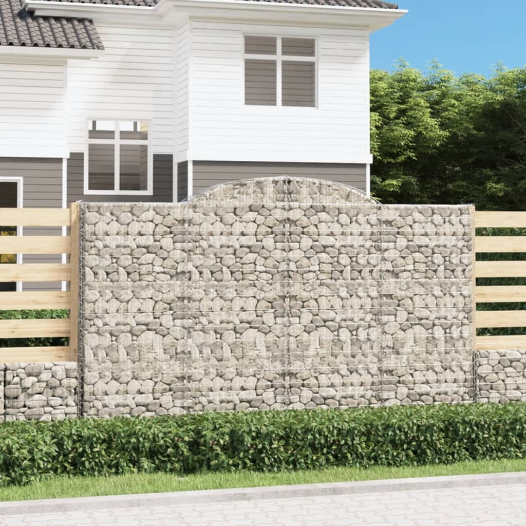 Gabionkurver buede 5 stk 300x50x180/200 cm galvanisert jern