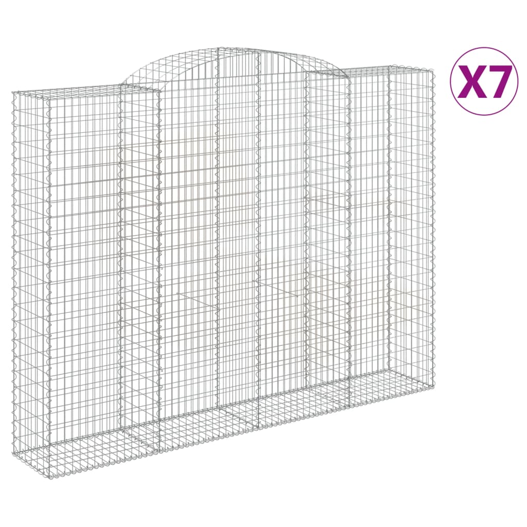 Gabionkurver buede 7 stk 300x50x220/240 cm galvanisert jern