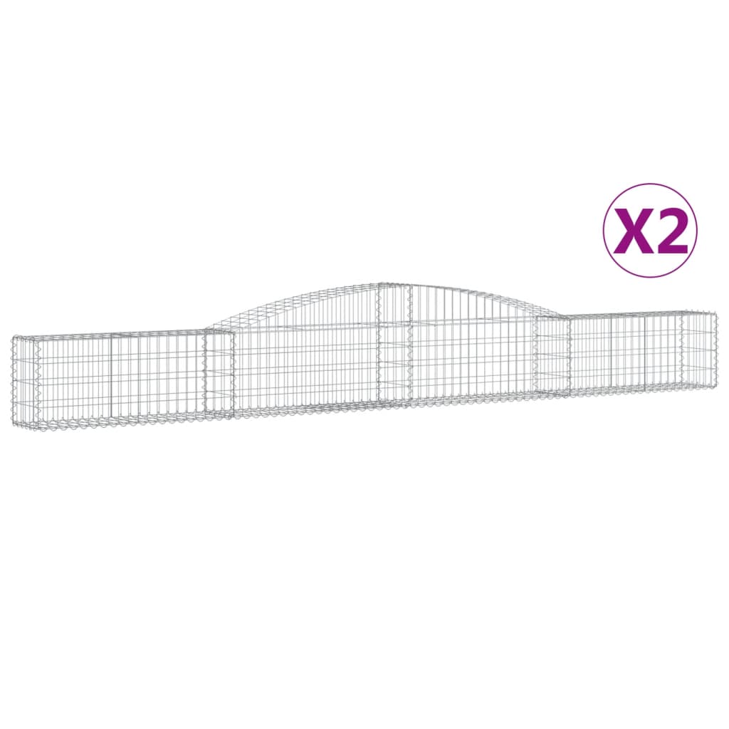 Gabionkurver buede 2 stk 400x30x40/60 cm galvanisert jern