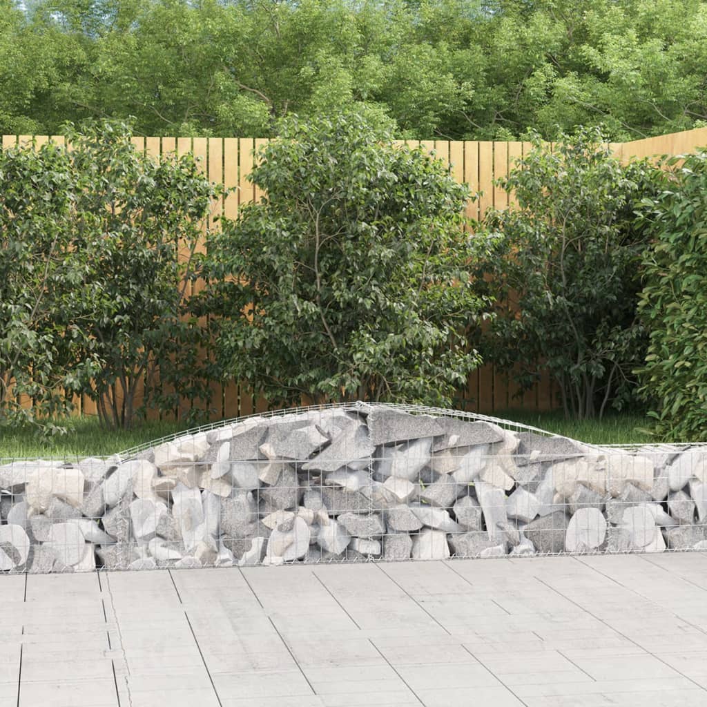 Gabionkurver buede 2 stk 400x30x40/60 cm galvanisert jern