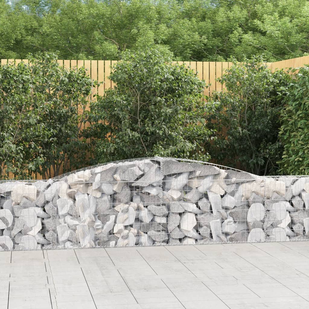 Gabionkurver buede 5 stk 400x30x60/80 cm galvanisert jern