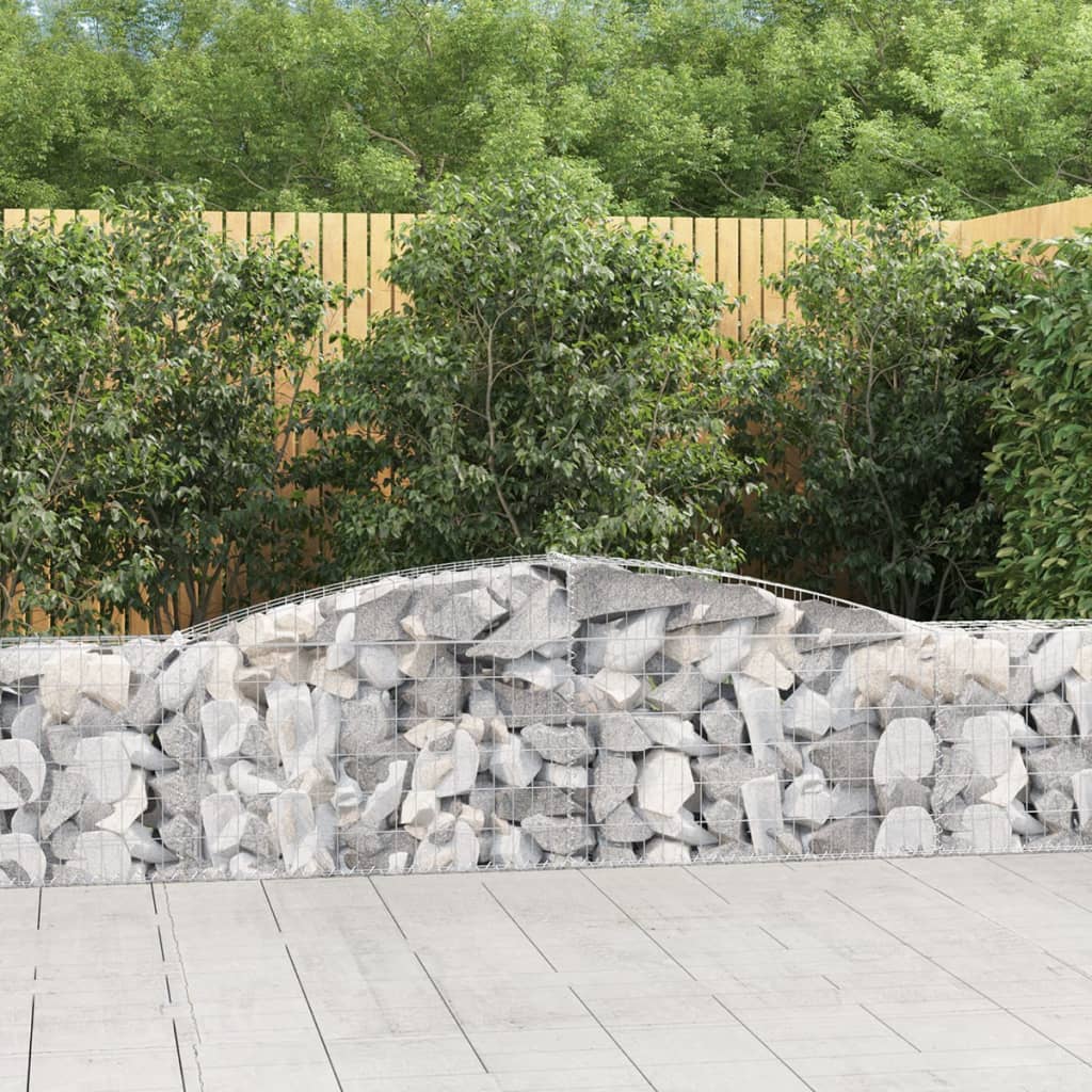 Gabionkurver buede 15 stk 400x30x60/80 cm galvanisert jern