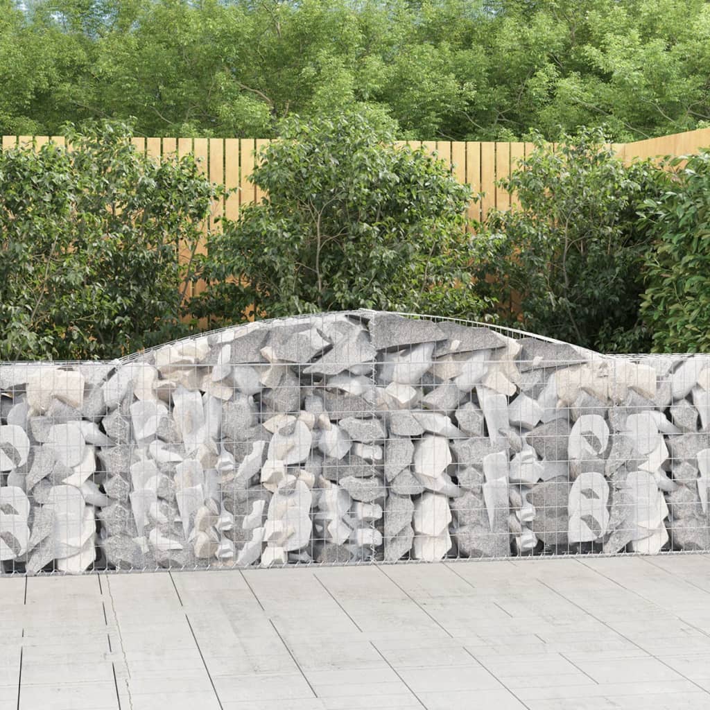 Gabionkurver buede 6 stk 400x30x80/100 cm galvanisert jern