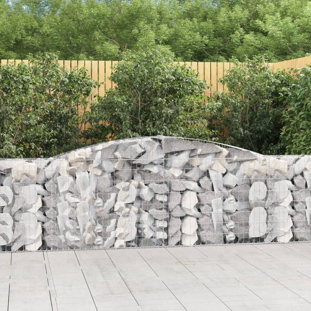 Gabionkurver buede 6 stk 400x30x100/120 cm galvanisert jern