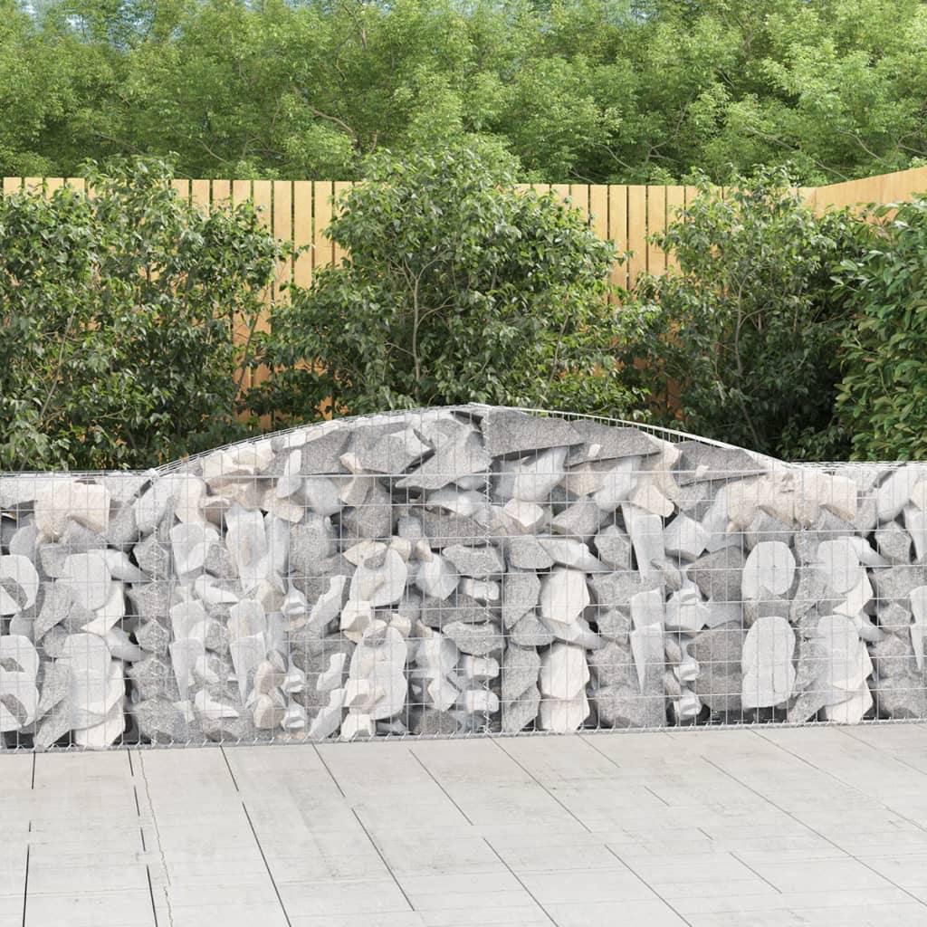 Gabionkurver buede 9 stk 400x30x100/120 cm galvanisert jern