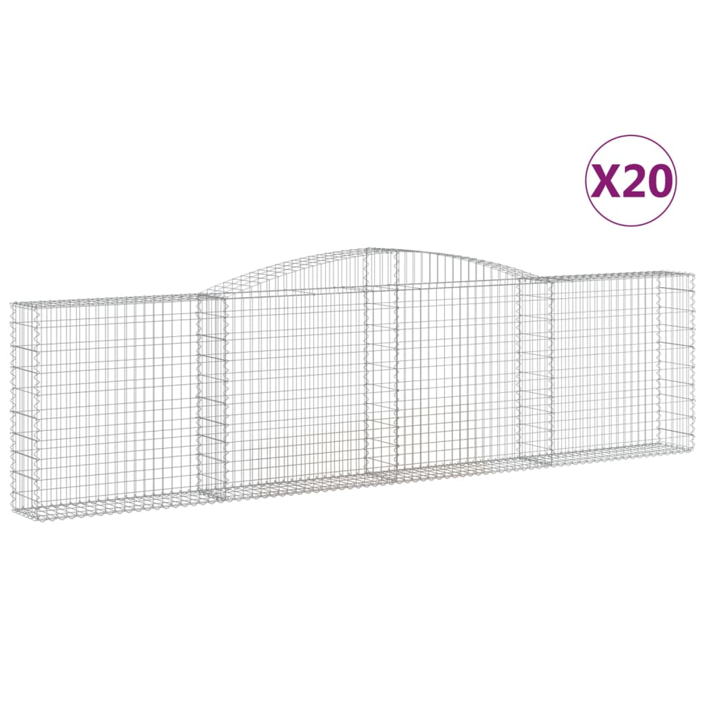 Gabionkurver buede 20 stk 400x30x100/120 cm galvanisert jern