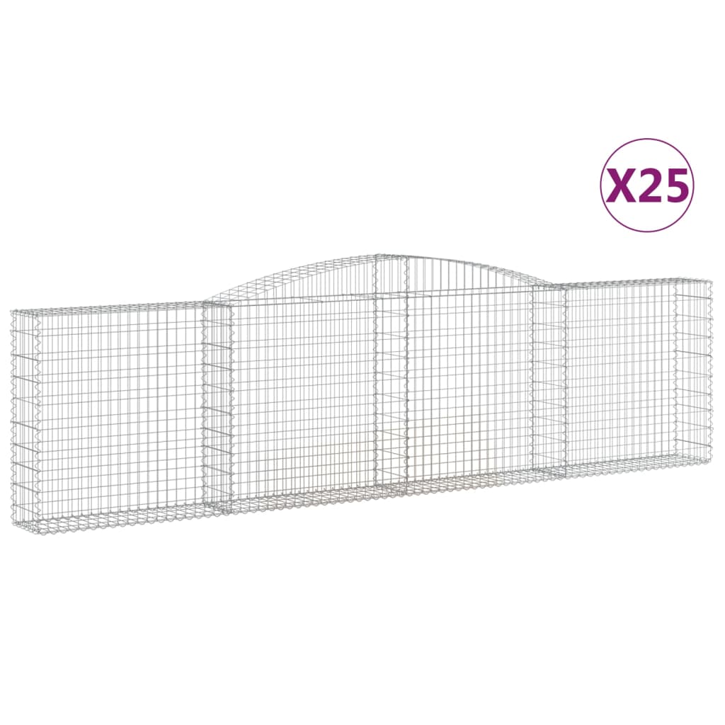 Gabionkurver buede 25 stk 400x30x100/120 cm galvanisert jern