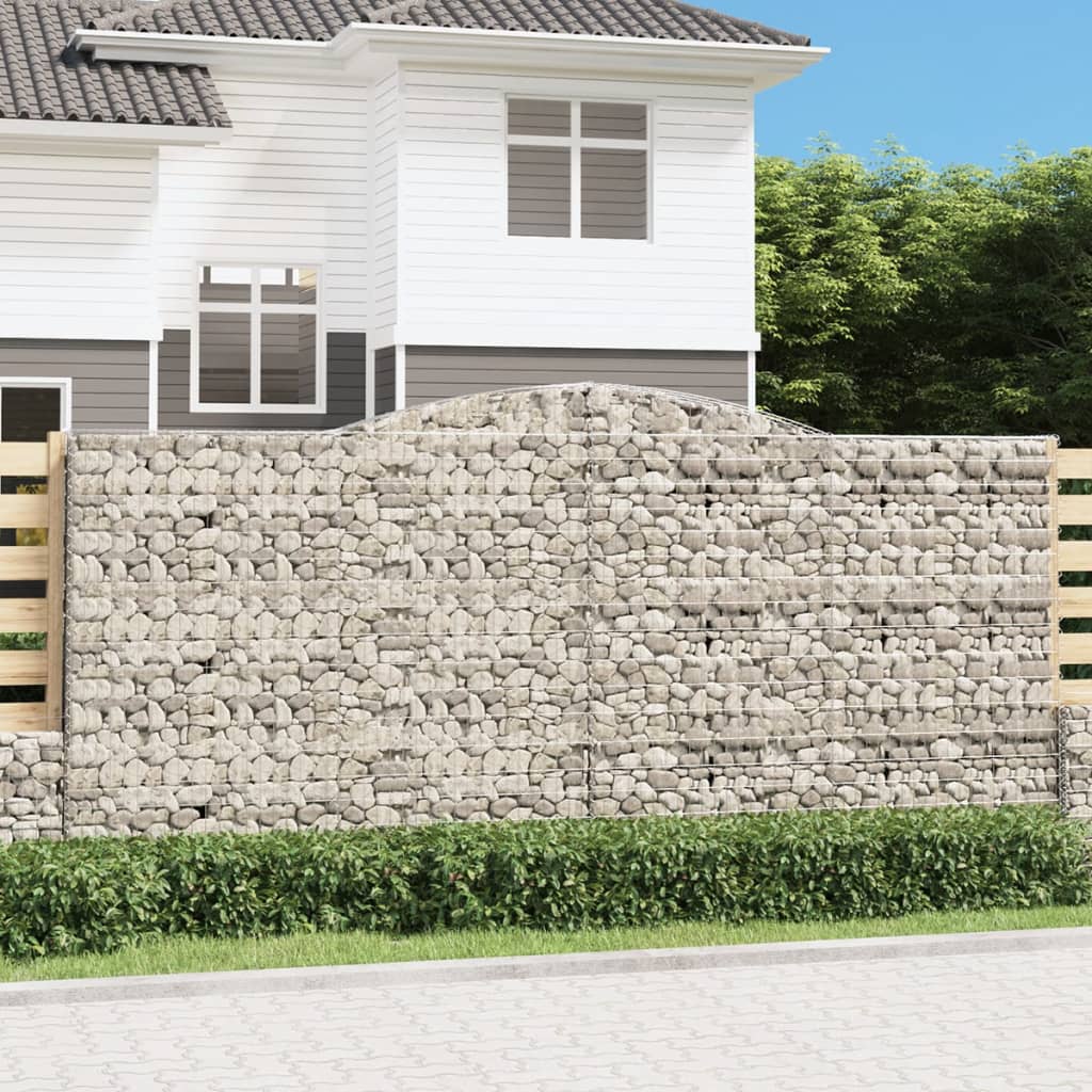 Gabionkurver buede 5 stk 400x30x180/200 cm galvanisert jern