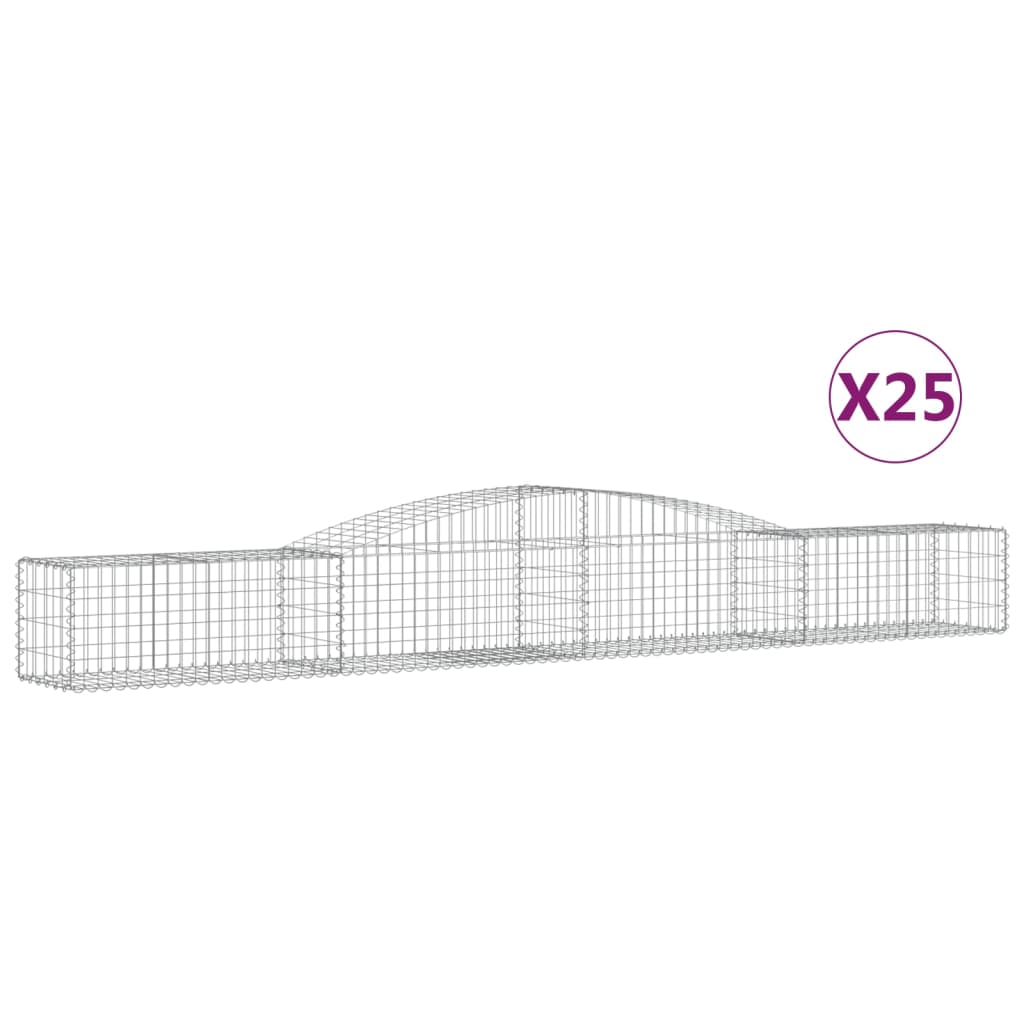 Gabionkurver buede 25 stk 400x50x40/60 cm galvanisert jern